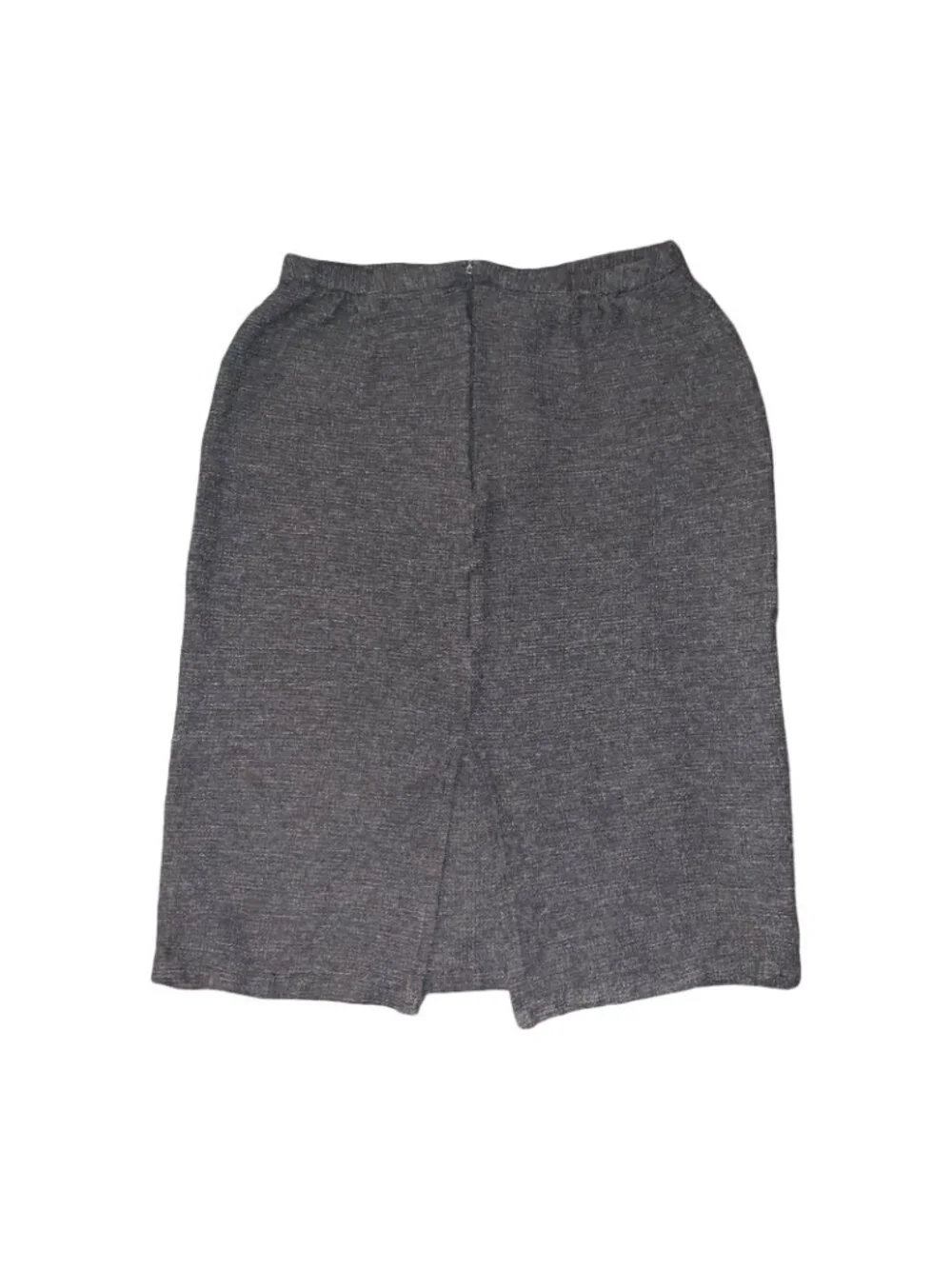 Eileen Fisher Womens Wool Blend Pencil Skirt Charcoal Gray Waffle Size PS Preppy